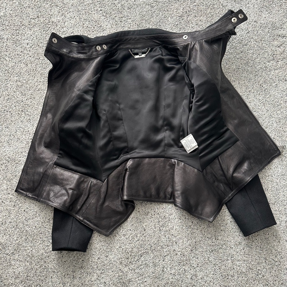 Alexander McQueen wool and leather moto peplum jacket 42 small 🖤💀🖤 - Picture 8 of 16